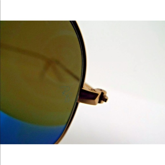 NEW Ray-Ban RB 3025 Aviator Gold Blue Flash 58 mm - Picture 5 of 6